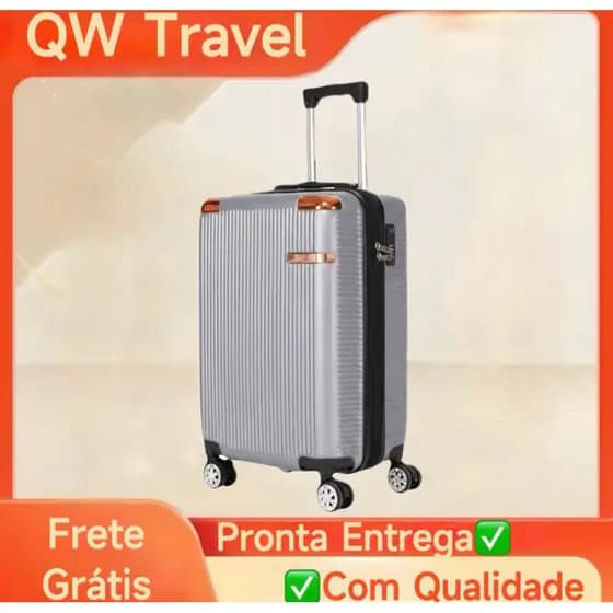 Mala De Viagem Bordo 10kg 18KG Pequena Média Abs Rígida Rodinhas 360 Com Zíper Expansivel