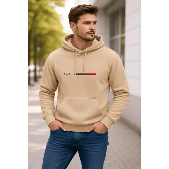 Moletom Paris Masculino Canguru Com Capuz Casual Inverno
