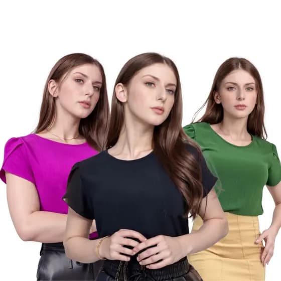 Blusa Megan Tecido Duna Com Manga Princesa femenina