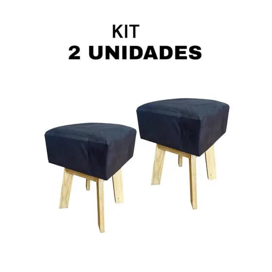 2 Banquetas Baixas Kit Confortável Resistente