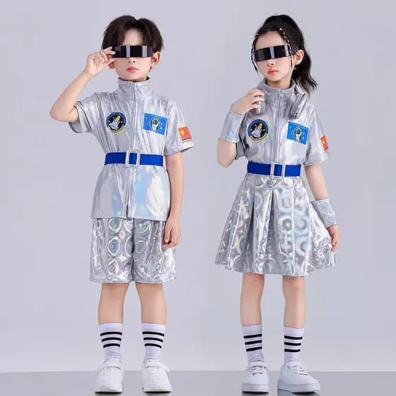 Crianças desempenho traje tecnologia sentido traje espaço traje astronauta robô desempenho#儿
