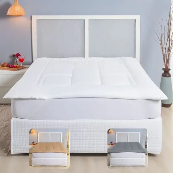 Pillow Top Protetor de Colchão 400 Fios Casal, Queen e King Toque Macio e Aveludado com 400 Gramas