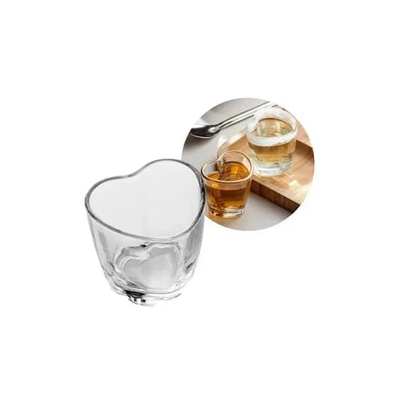 Jogo Copos Para Shot 50ml Coração Vidro Heart 2/4/6 unidades - Lyor / Drinks e Doses / Ki Conjunto