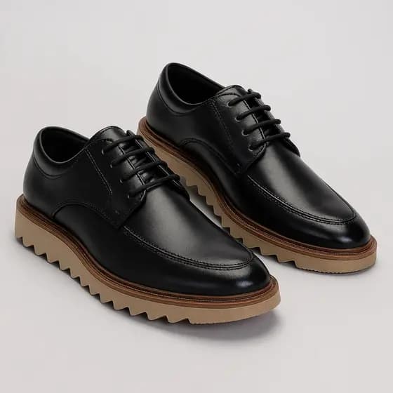 Sapato Masculino Social Oxford Tratorado Confortável Elegante Estilo Clássico em Couro Vegano
