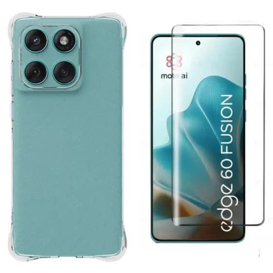 Kit Capa Case Capinha e Película 9D Ceramica Para Moto Edge 60 Fusion