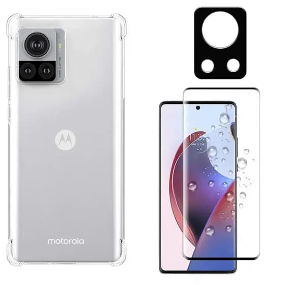 Capa Anti Shock P/ Moto Edge 30 Ultra + Pelicula 3D + Camera