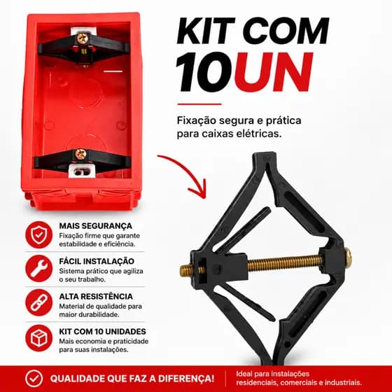 Kit Salva Abas Caixinha De Luz P/ Tomada Interruptor Elétrico Reparo Instalação Caixas de Parede