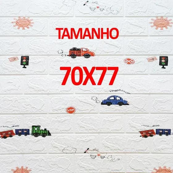 Kit 10 Placa 3D Infantil Tijolinho Estampado Decoração Quarto Divertida Autocolante