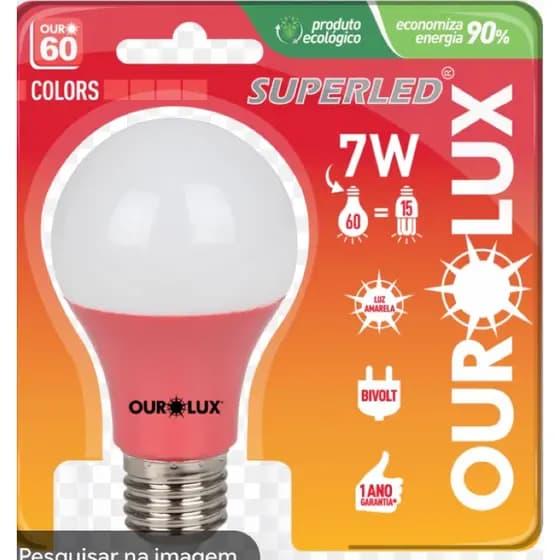 LÂMPADA SUPERLED 7W - VERMELHA- BIVOLT