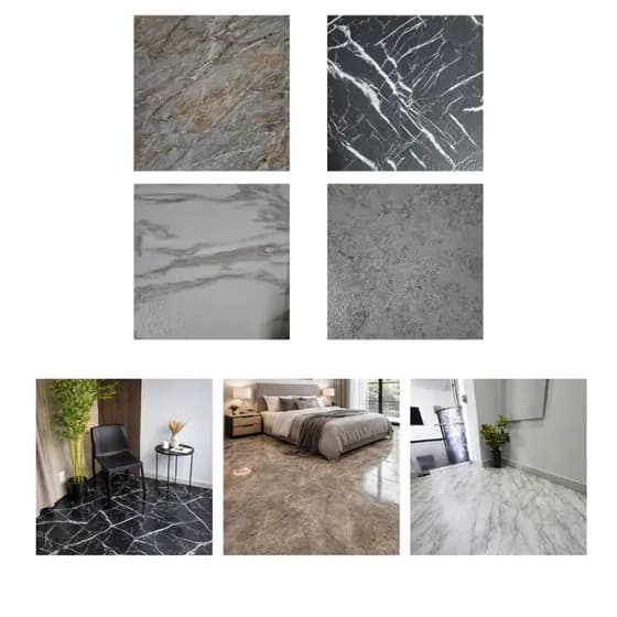 Piso Mármore Pvc Autocolante 45cm X 45cm 5 Placas = 1m² Placas