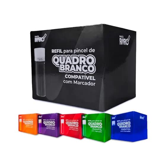 Caixa 12 Refis 5,5ml para Marcador Quadro Branco Board Master Compatível Pilot Cores Vivas Econômico Alto Rendimento