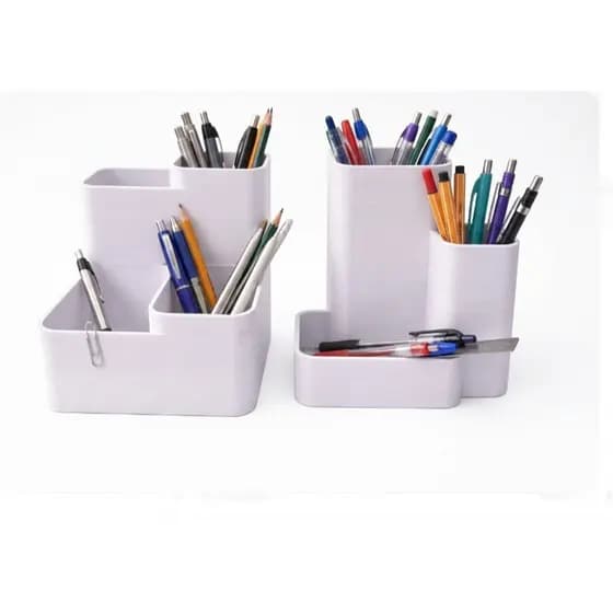 Porta Canetas Organizador de Mesa Porta Objetos Multiuso Escritório Porta Treco 10x8cm Preto Branco Decoração