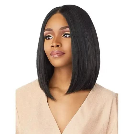 Peruca Wig Orgânica Preto Moreno Liso Aceita Chapinha 35 cm
