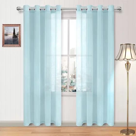 Cortina Voil 3,00X2,70 para varão simples com ilhós cromado- Cortina Para janela de Sala ou Quarto