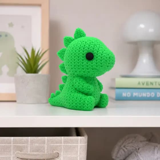 Dinossauro Estilo Tricô Amigurumi Decorativo Enfeite Boneco Presente Festa Tema Dino Colecionável Colorido Impressão 3D