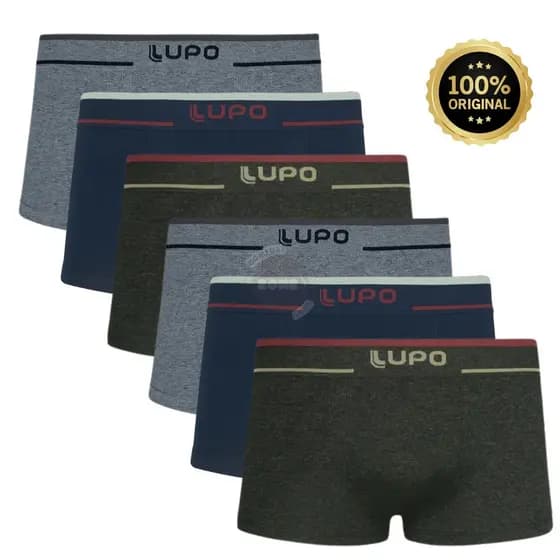 Kit 6 Cuecas Mini Boxer Sunga Lupo Adulto Original Microfibra Conforto