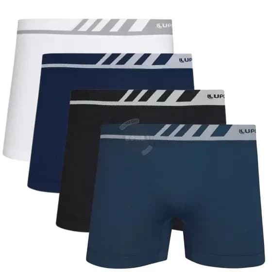 Kit 4 Cuecas Boxer Box Lupo Adulto Microfibra Sem Costura Extra Conforto (P ao XG)