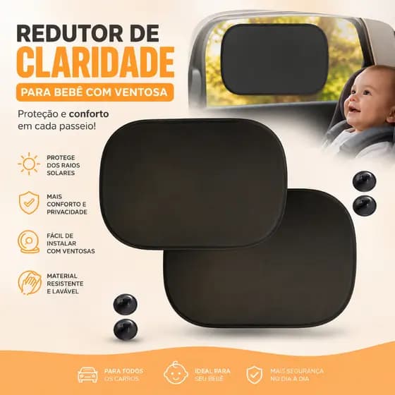 Kit 2 Protetor Solar Blackout Carro Bebê Infantil Ventosa UV