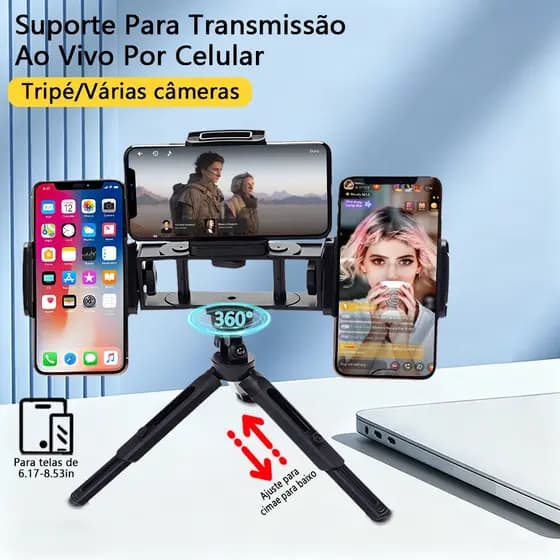 Suporte Universal Para Telefone Tripé Grande Compatível Com O Uso Simultâneo De Vários Dispositivos