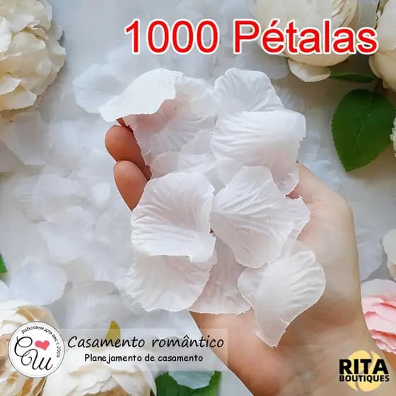 1000 Pétalas De Rosas Flores Artificiais Branco Para Decoração Casamento Kit Romantico