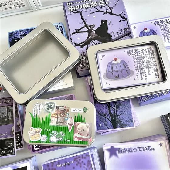 Caixa De Estanho Ins Silver Tin Box Com Flip Case De Ferro DIY Mini Storage