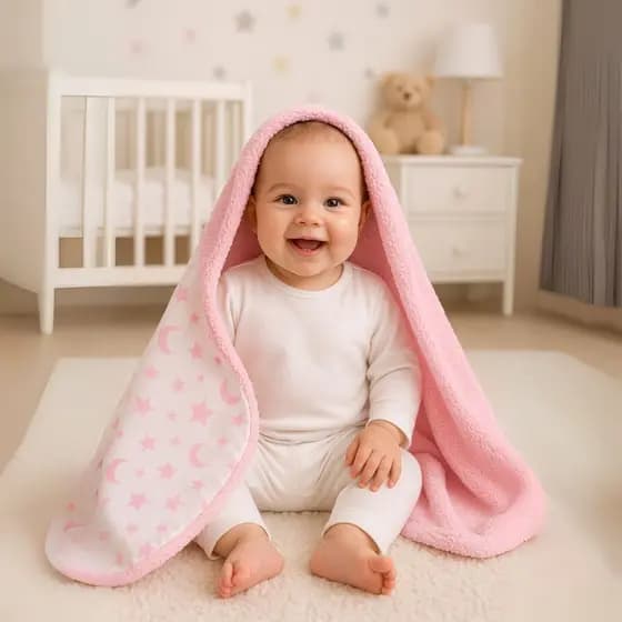 Manta Para Bebe dupla face Sherpa algodão Cobertor Macio menino menina enxoval Maternidade