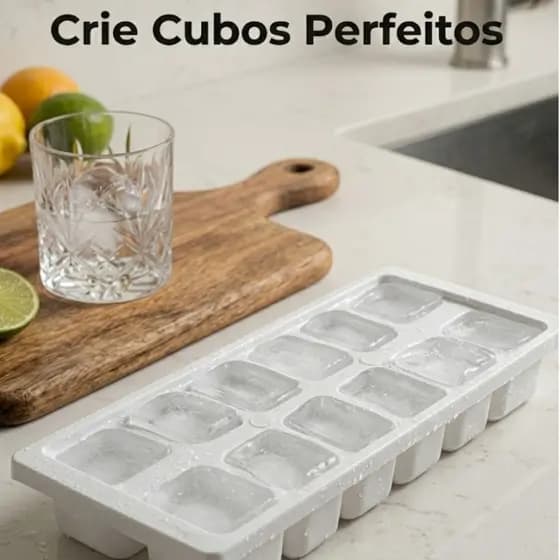 DUAS Formas Para Gelo 12 Cubos Branca - Resistente e Fácil de Desenformar