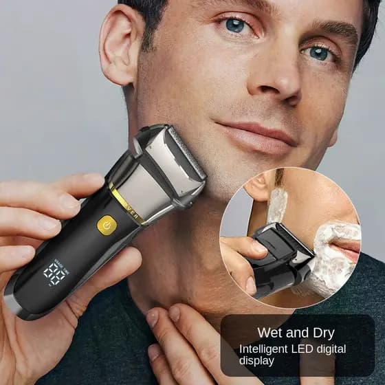 Estoque pronto Venda Navalha elétrica alternativa masculina recarregável navalha elétrica barbear limpo