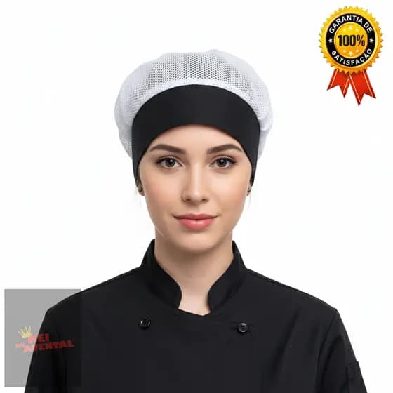 Touca de malha para cozinha/restaurante/lanchonete uso geral e profissional