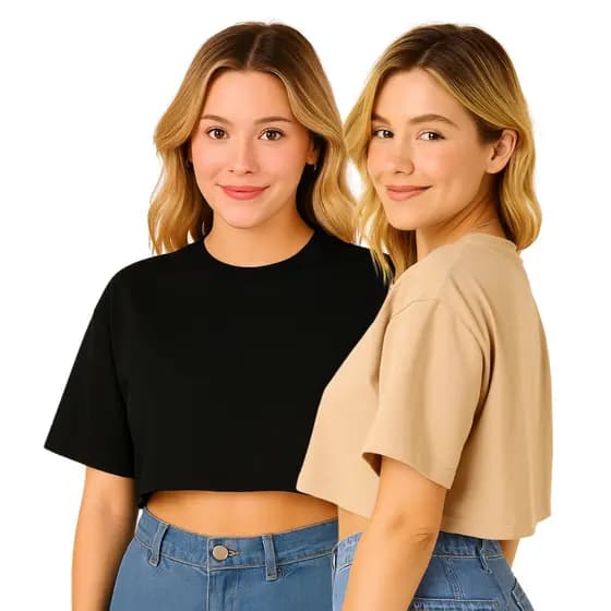 Cropped Oversized Camisa StreetWear Camiseta Feminina Blusa 100% Algodão
