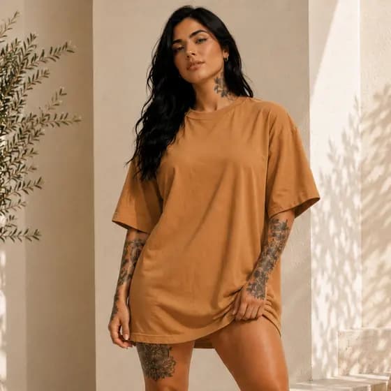 Camiseta Oversized Feminina 100% Algodão Premium Soltinha Confortável Estilo Streetwear