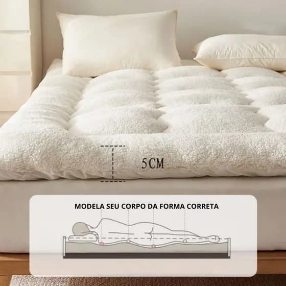 Protetor de Colchão Pillow Top Macio 400 Fios Soft Pele de Carneiro