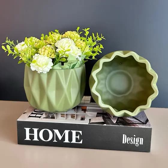 Vaso Decorativo Cachepot Esmeralda Enfeite de Sala Decoração Luxo Casa