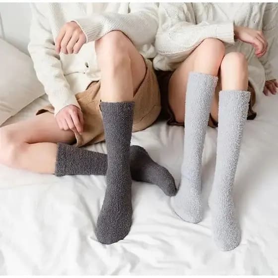 Kit 3 Meião Felpudo Cano Alto para homens e mulheres