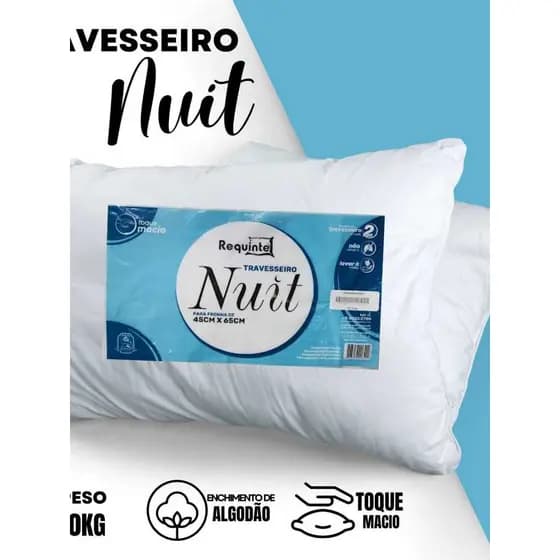 kit com 4 unidades Travesseiro Nuit – Conforto e Proteção para Suas Noites