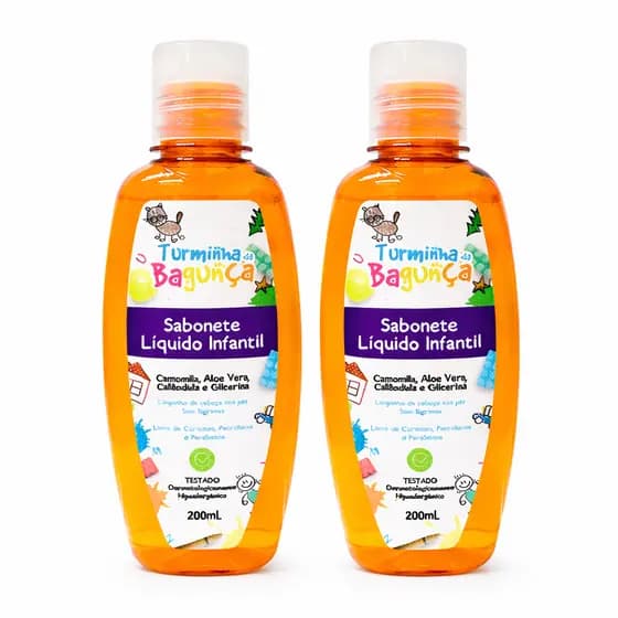 Kit 2 Sabonete Líquido Bebê Turminha Da Bagunça 200ml