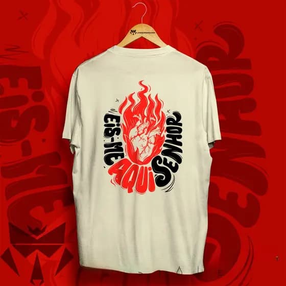 Camiseta T-Shirt Cristã "Eis Me aqui Senhor" 2025 Camisa Masculina e Feminina Promoção Blusa Cristã