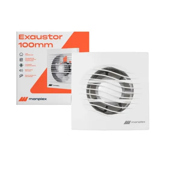 Exaustor Banheiro Lavabo 100mm Silencioso Potente Manplex