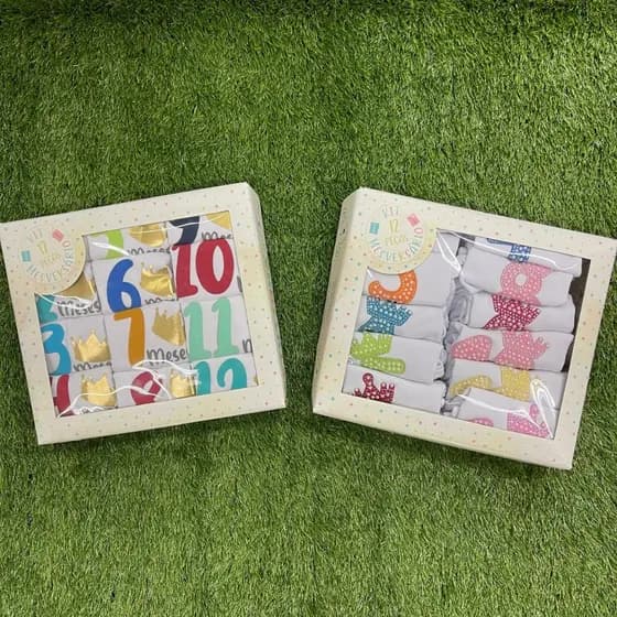 Kit de body de bebê com números para mesversário, opções de 12 meses ou trio de meses (já determinados), maternidade