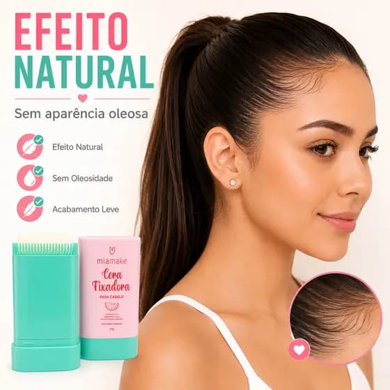 Cera Fixadora Para Cabelo Barba e Sobrancelha Mia Make Acabamento Natural Anti Frizz