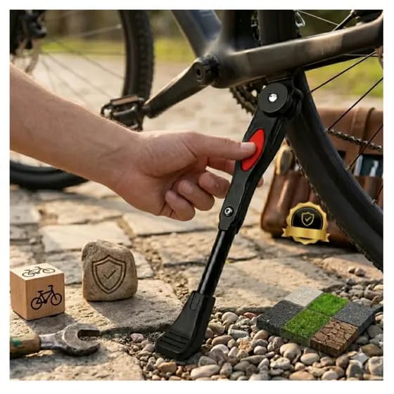 Descanso Apoio Lateral Para Bicicleta Pezinho Bike Com Regulagem Altura Universal Tripé Traseiro