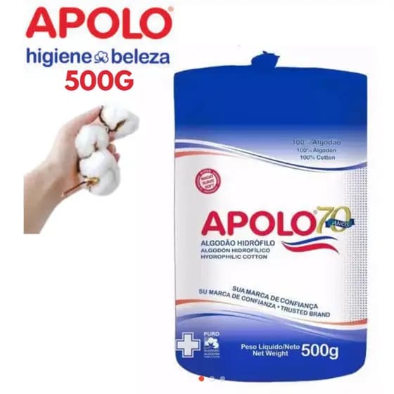 Algodão Hidrófilo Apolo 500g | Algodão Absorvente em Rolo Manicure Pedicure Estética Profissional