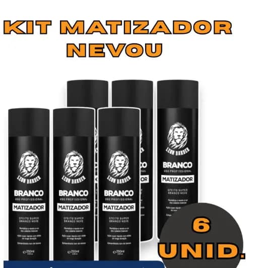 Kit 6 und Matizador para cabelo e barba Super Branco Nevou 250ml Leon Barber