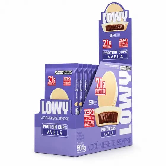 Protein Cups Lowy Avelã Display 12x42g Chocolate Recheado
