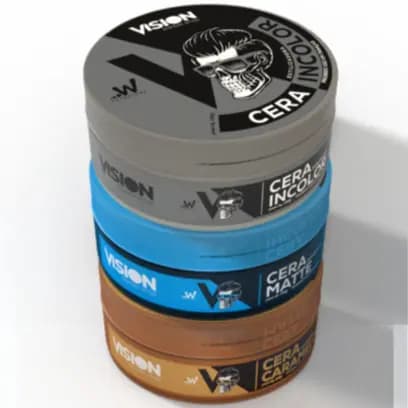 Kit 03 Cera Pomada Modeladora Vision Barber Shop 130g Barba Cabelo Bigode