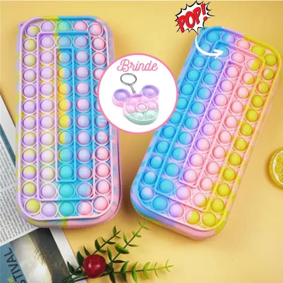 Estojo Pop It Escolar Fidget Toy Necessaire