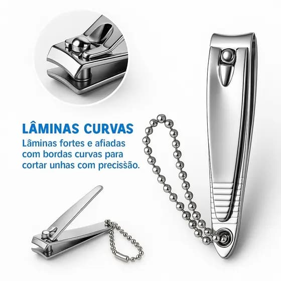 KIT 12 Unidades Cortador De Unha Unhex Pequeno Com Lixa Aço inox Manicure Pedicure