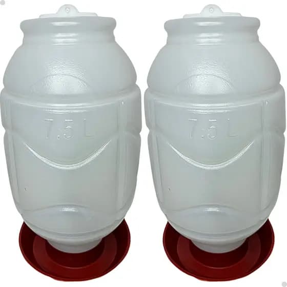 Kit 2 Bebedouro Automático Aves Galinhas Granja Galinheiro 7,5 Litros