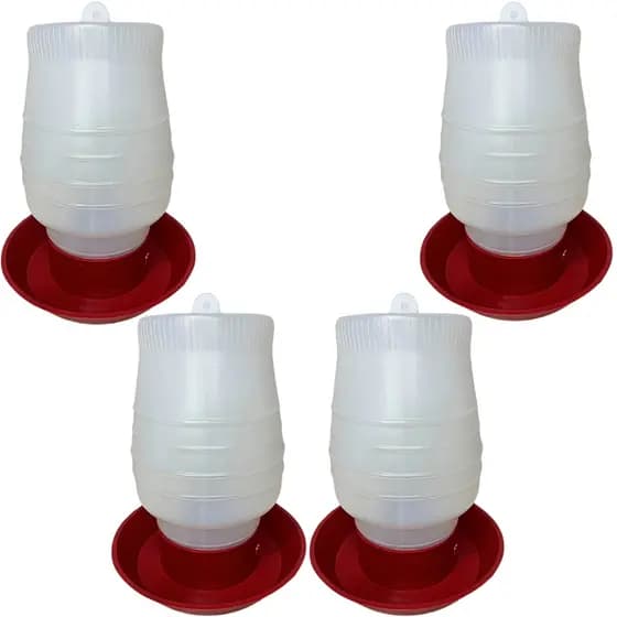 Kit 4 Bebedouro Aves Automático Pendurável Galinhas Pintinhos Codornas Granja 2 Litros