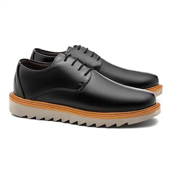 Sapato Casual Masculino Oxford Derby Social Couro Sintético Elegante Confortável